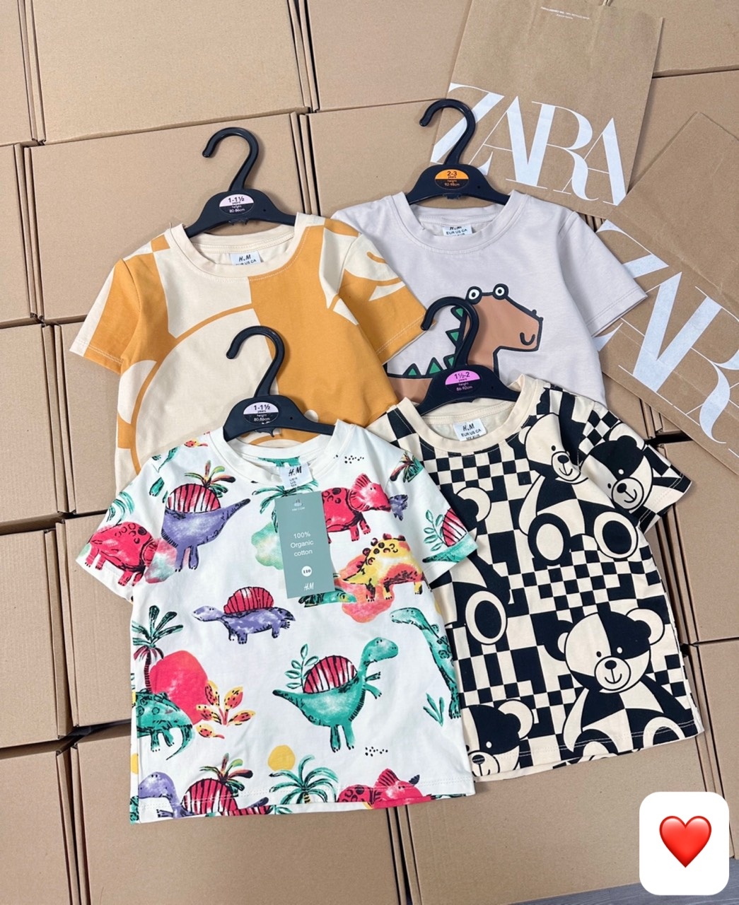 SET 4 ÁO COTTON HỌA TIẾT CHO BÉ TRAI