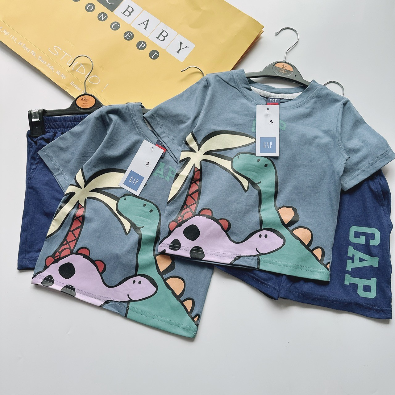 BỘ KHỦNG LONG ÁO COTTON QUẦN CỘC