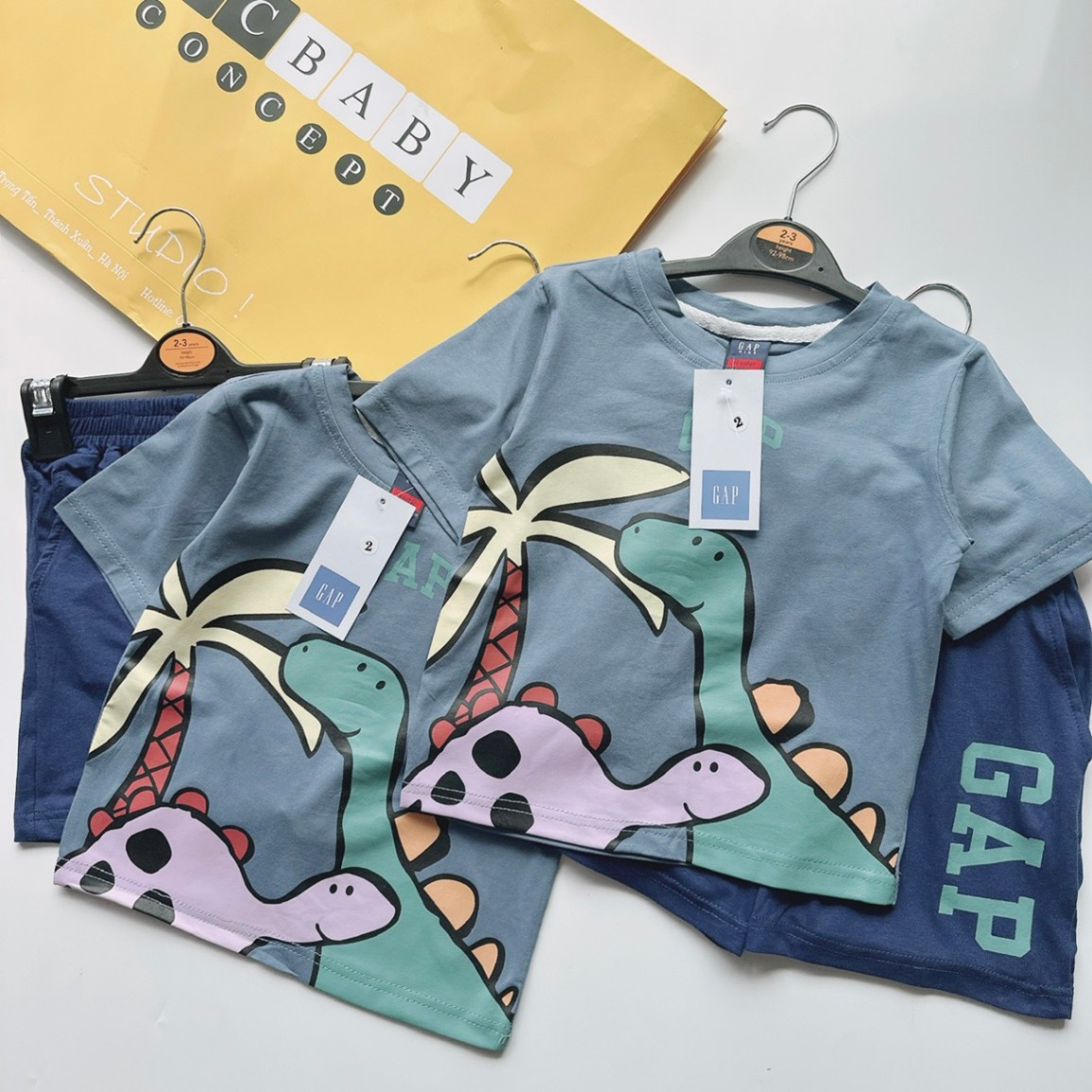 BỘ KHỦNG LONG ÁO COTTON QUẦN CỘC