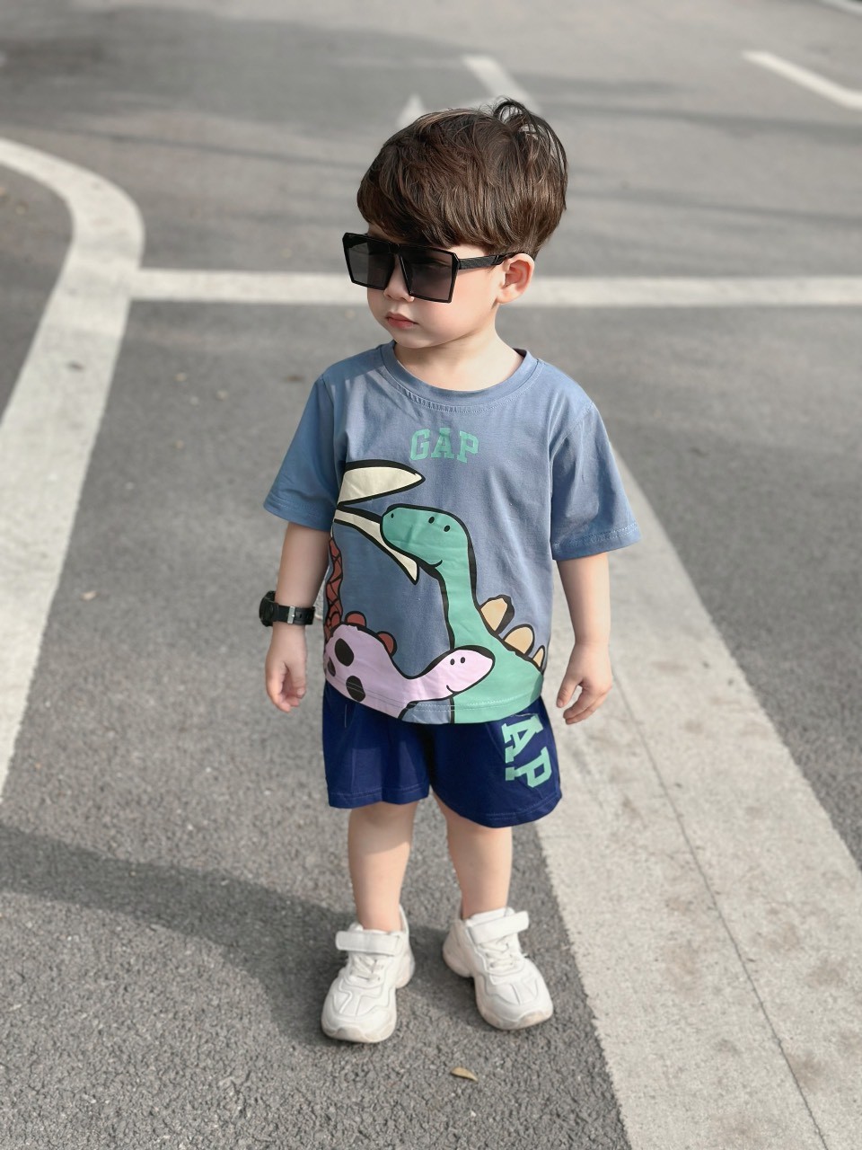 BỘ KHỦNG LONG ÁO COTTON QUẦN CỘC