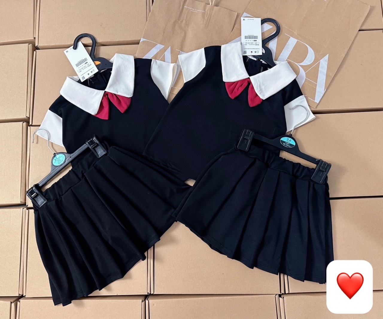 SET VÁY CỔ NƠ ĐỎ CHO BG