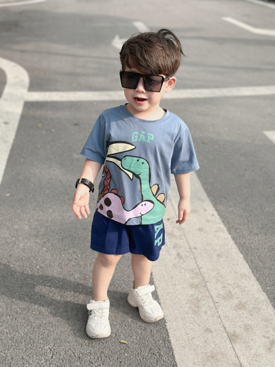 BỘ KHỦNG LONG ÁO COTTON QUẦN CỘC