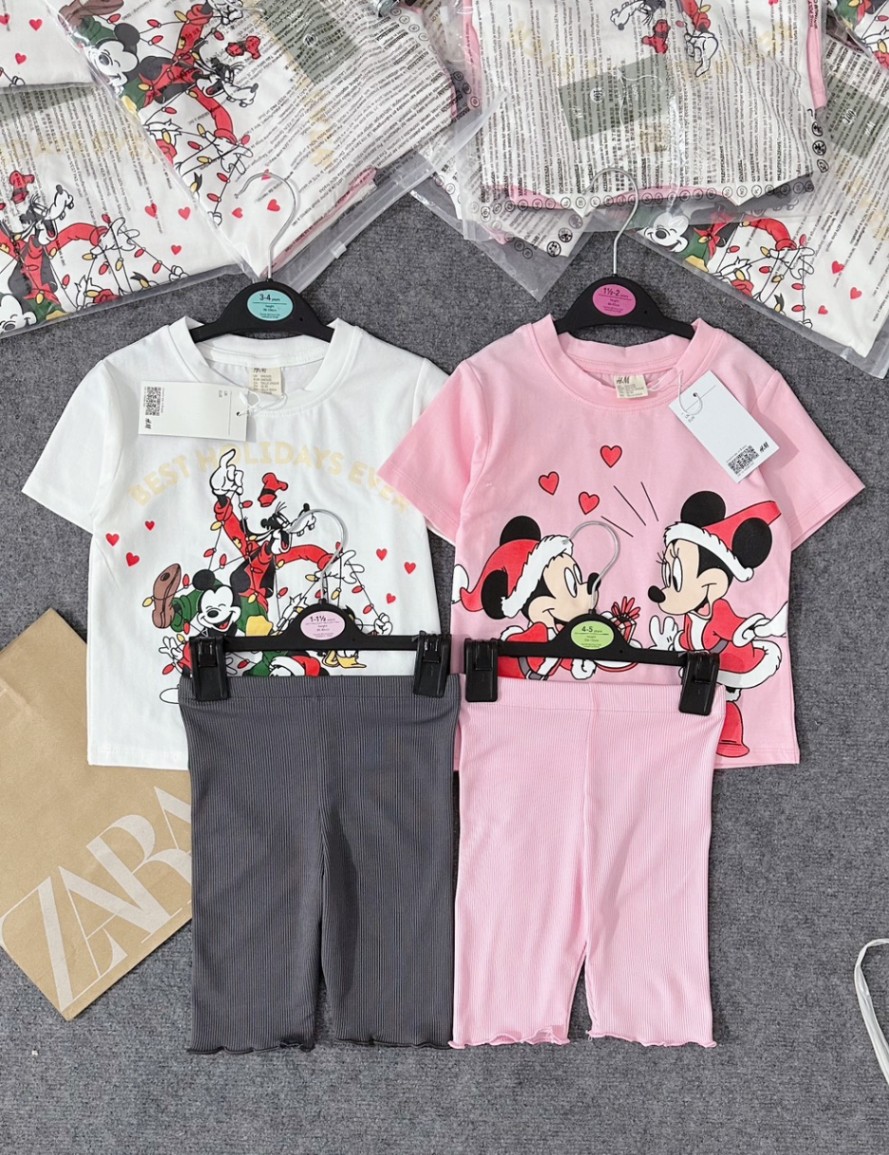 SET 2 BỘ MICKEY HỒNG TRẮNG BG