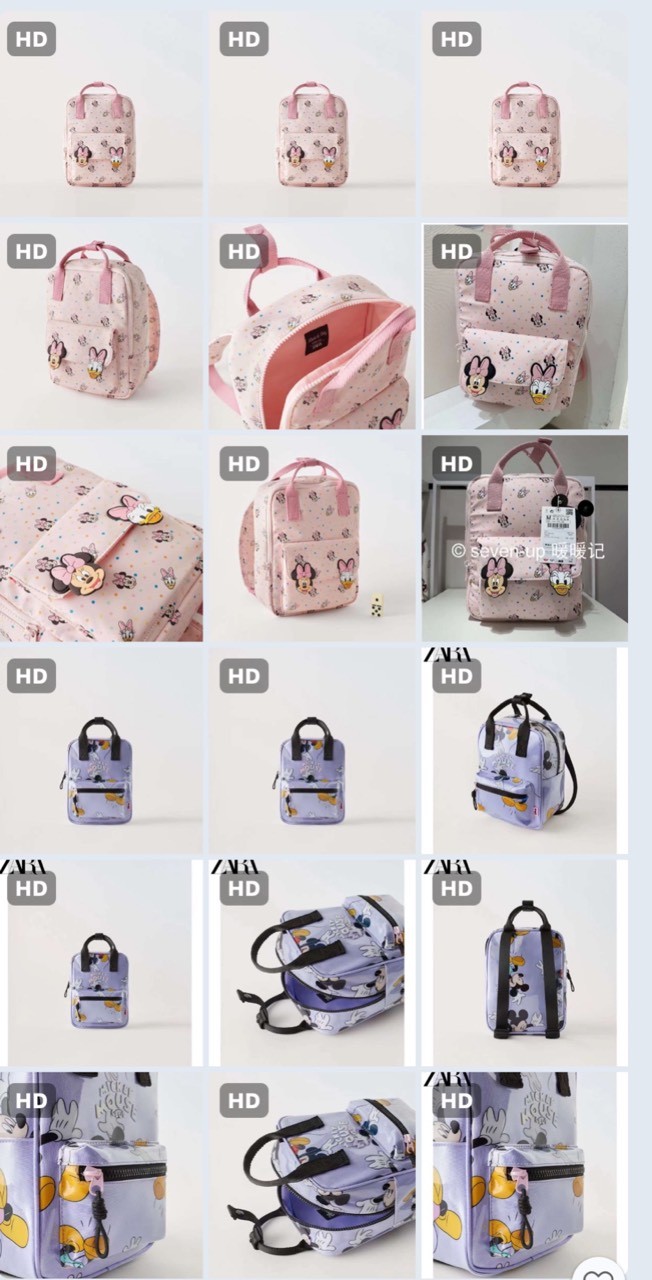 Balo Mickey hồng/tím cho bé iu