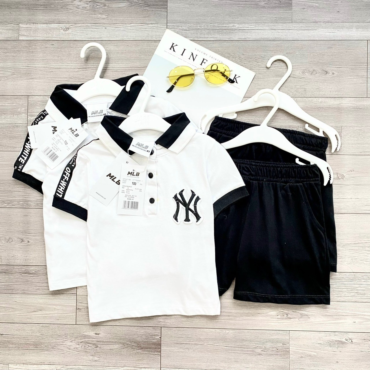 Bộ MLB NY quần kaki phối tay cho BT