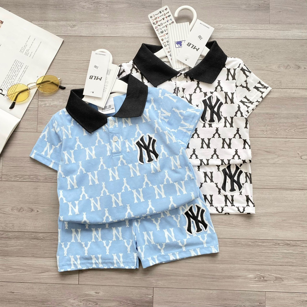 (SZ NHÍ) SET MLBNY XANH TRẮNG CỐ ĐỨC CHO BT