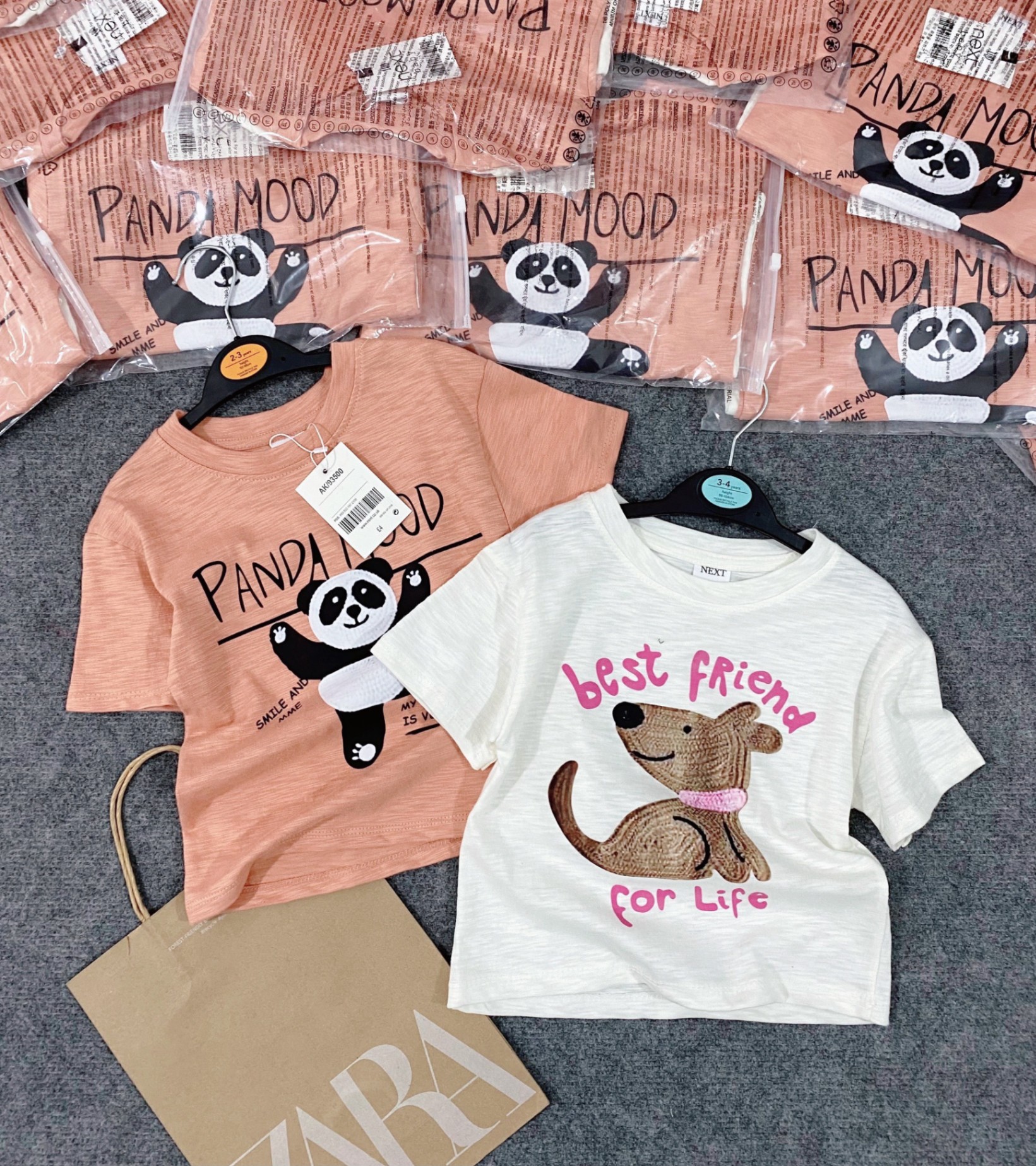 SET 2 ÁO GẤU TRÚC VÀ CÚN CAM/TRẮNG