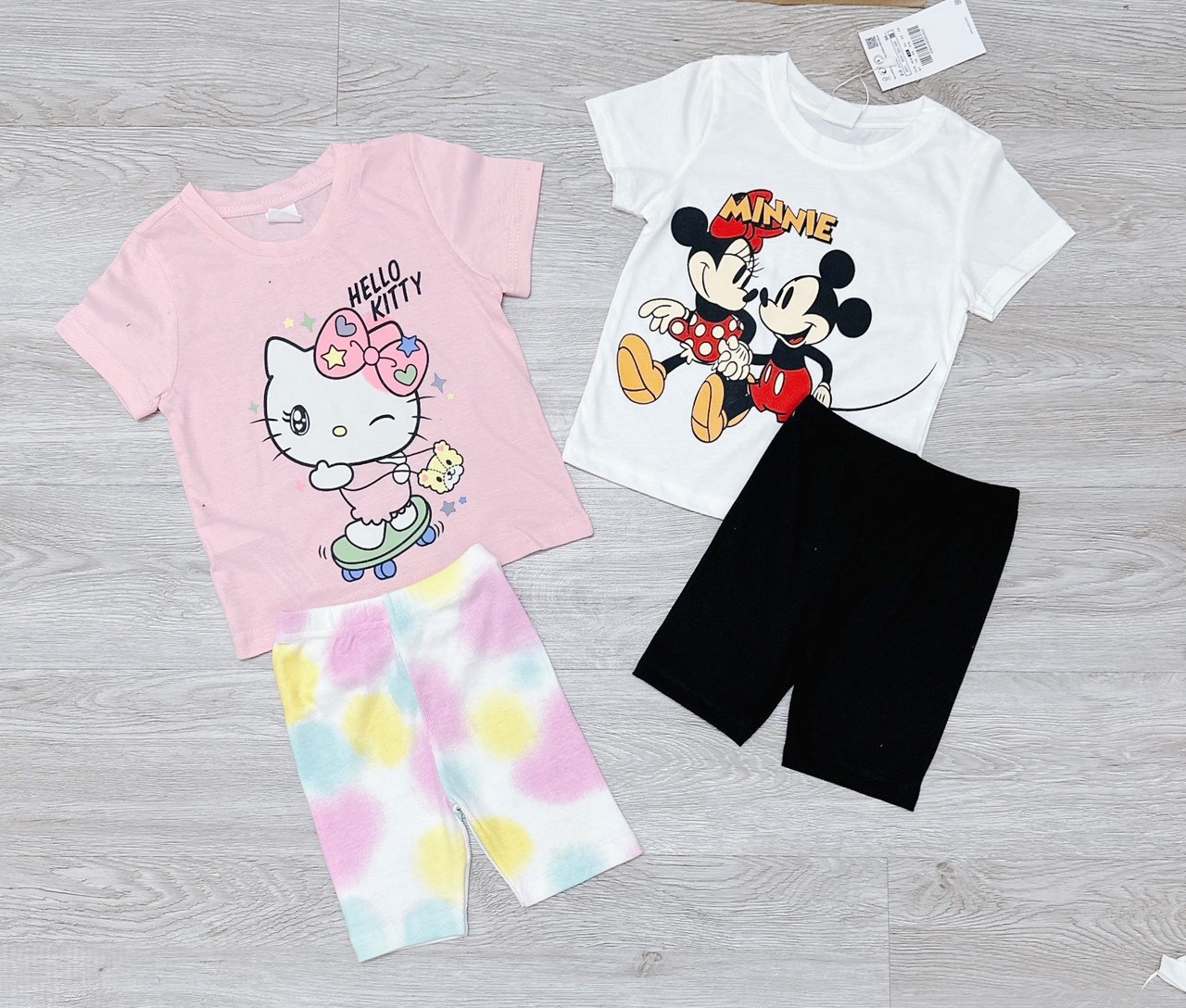 Combo 2 bộ KITTY - MINIE legging cộc trẻ em VNXK