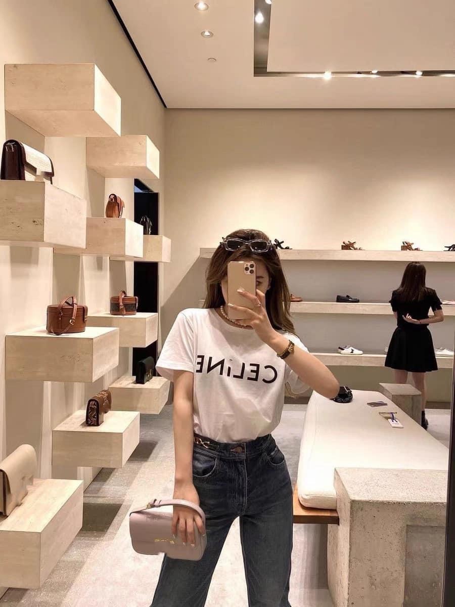 ÁO PHÔNG CELINE TRẮNG CHO NỮ