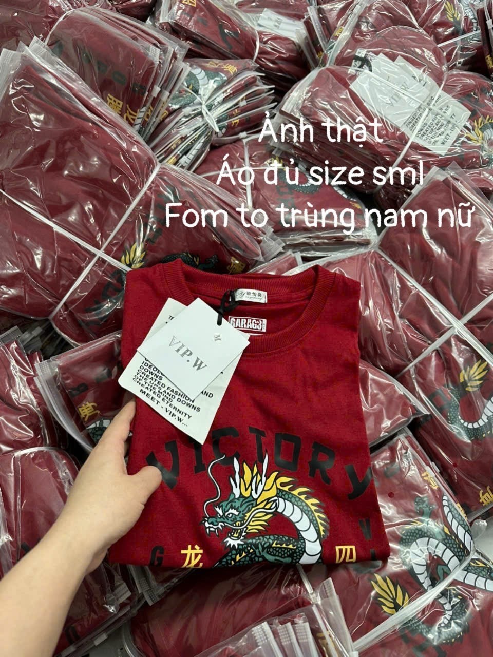 ÁO PHÔNG ĐỎ IN RỒNG