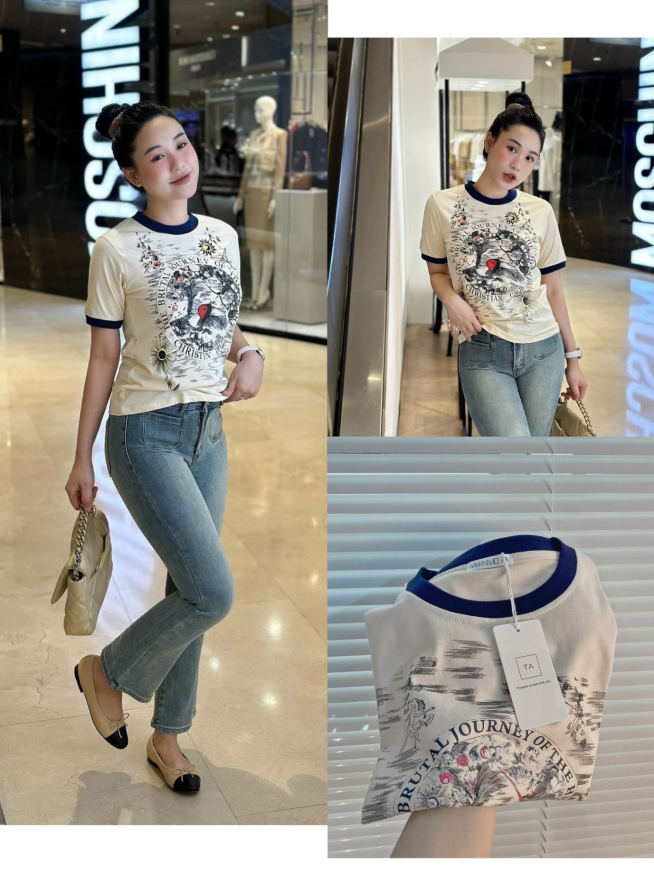 BABYTEE HOẠ TIẾT DIOR VIỀN CỔ