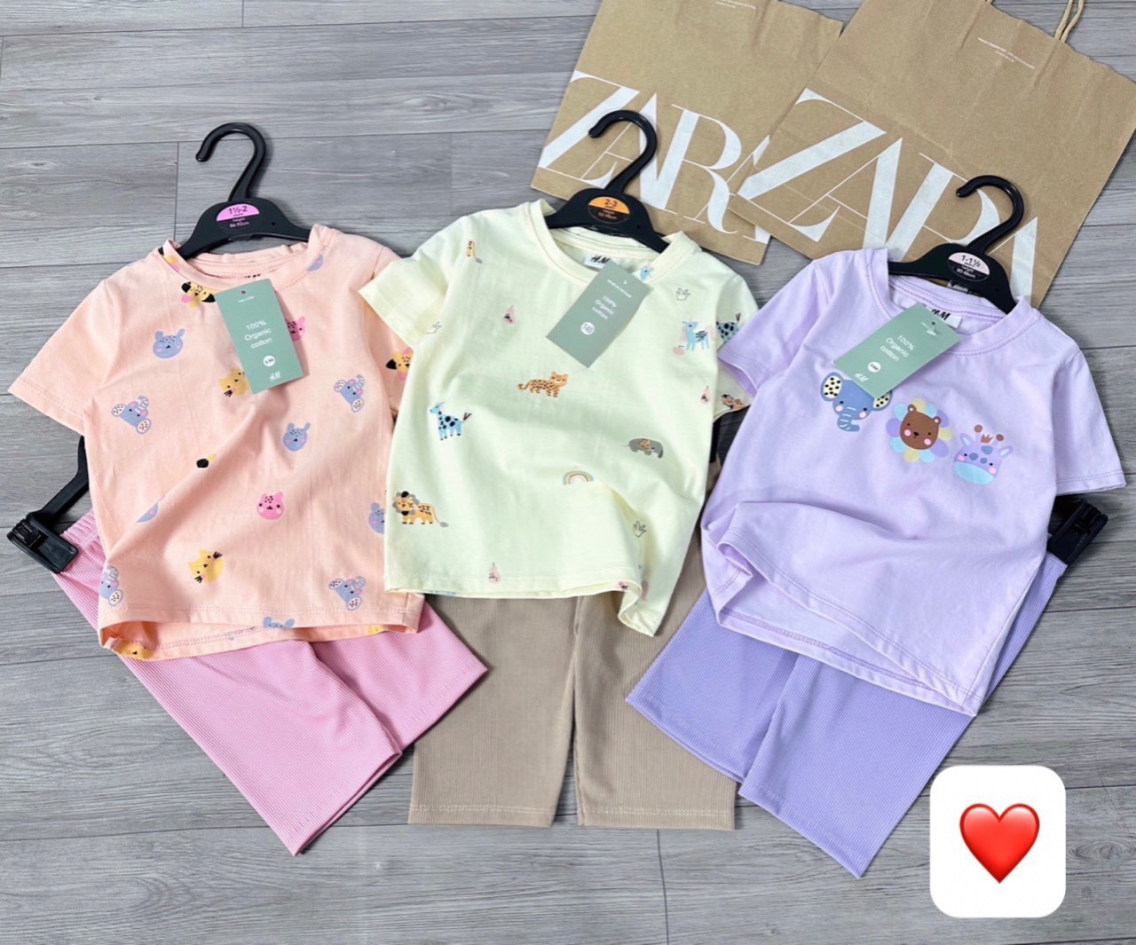 set 3 bộ legging màu pastel