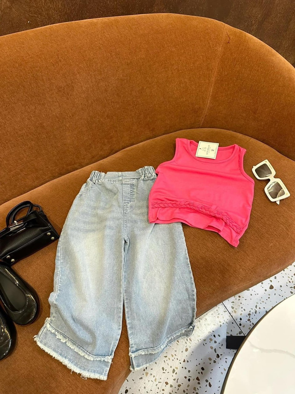 SET ÁO SÁT NÁCH HỒNG MIX QUẦN JEAN COVER