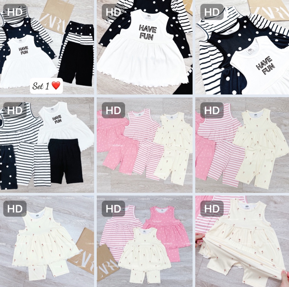 SET 3 BỘ TONE HỒNG ĐEN