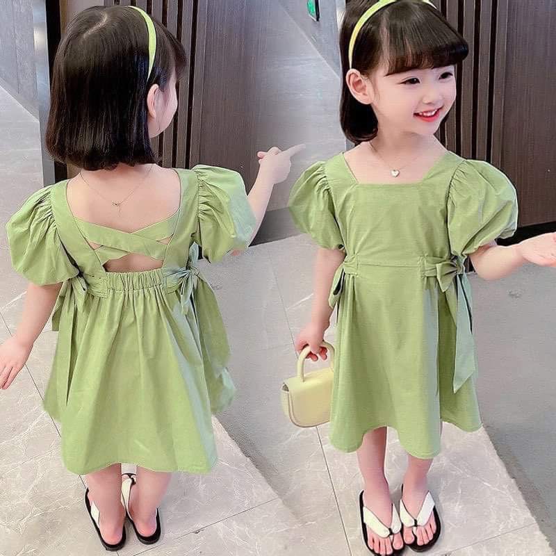 VÁY CỐN XANH DÂY CHÉO LƯNG (sz nhí)