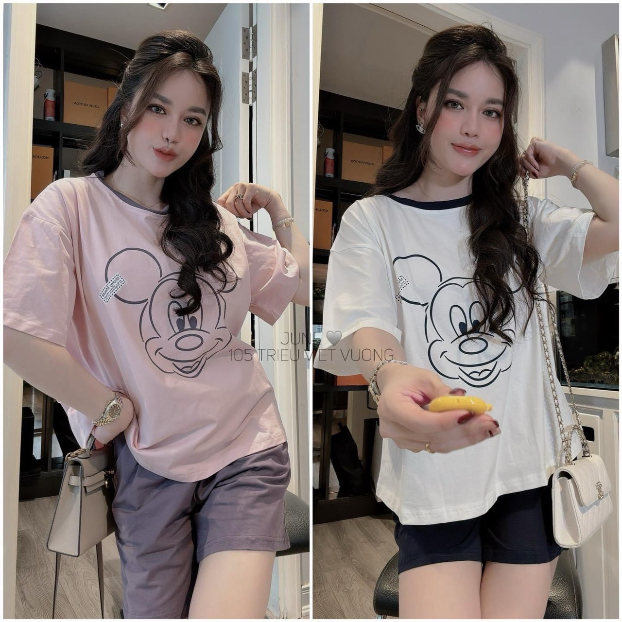 SET MICKEY HỒNG TRẮNG NỮ