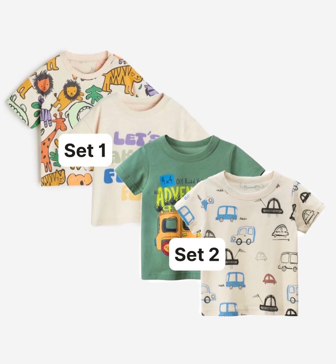 SET 2 ÁO (set 1 sư tử) (set 2 oto)