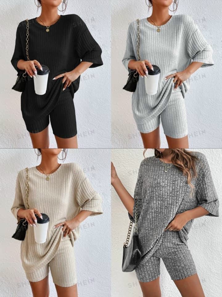 BỘ TĂM COTTON 2 MÀU ĐEN GHI