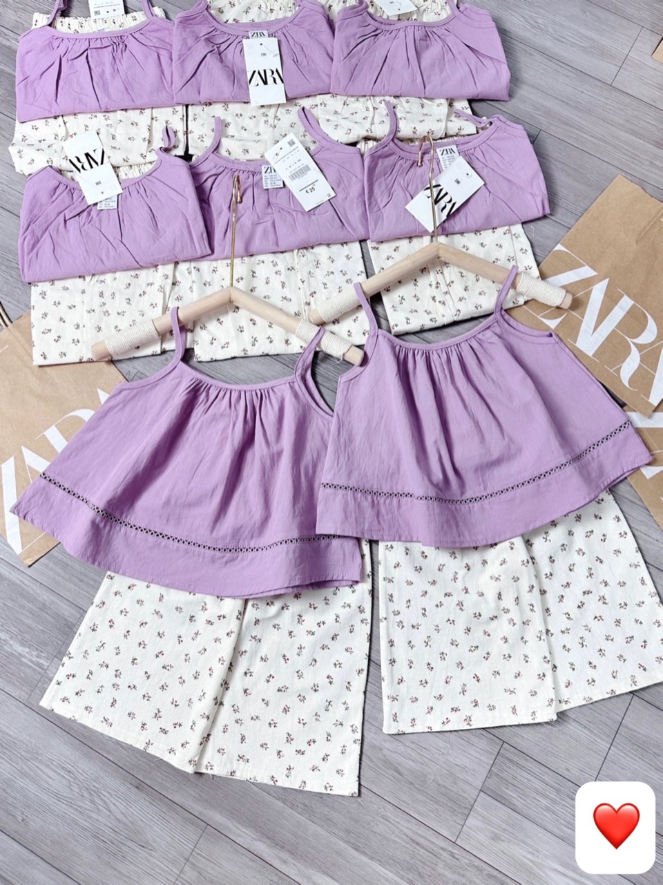 SET ÁO 2 DÂY TÍM QUẦN HOA