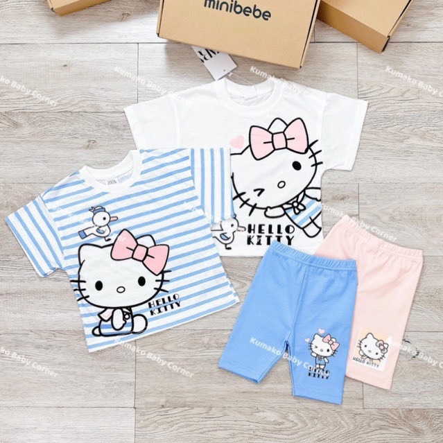 SET 2 BỘ HELLO KITTY KẺ XANH