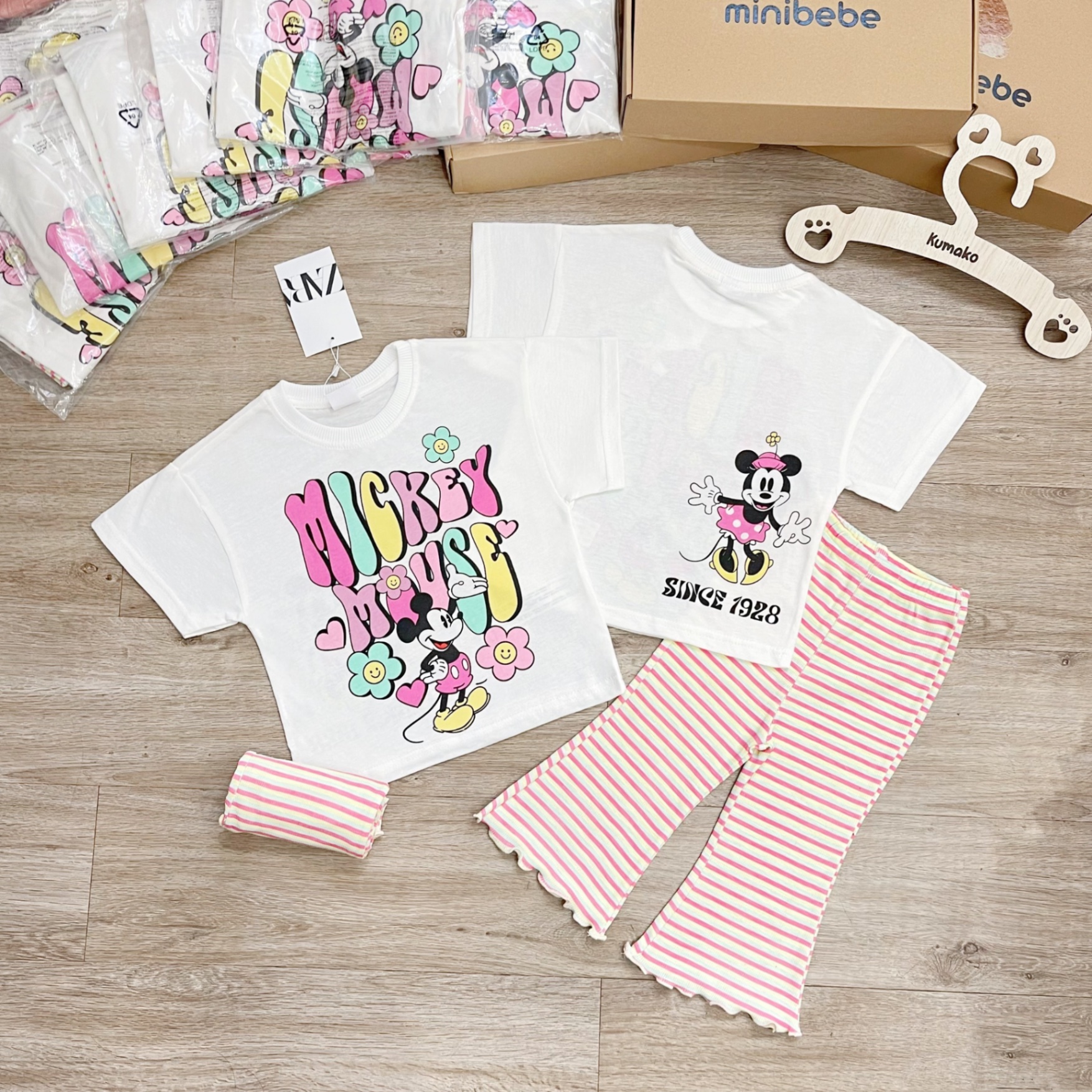 SET MICKEY MOUSE QUẦN LOE KẺ