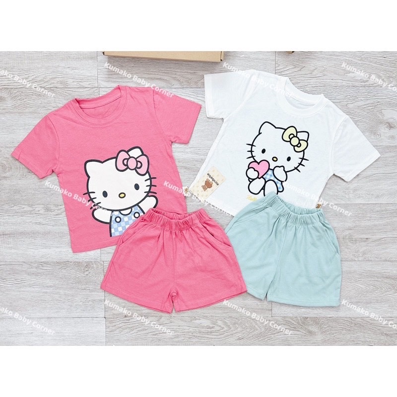 COMBO 2 BỘ HELLO KITTY HỒNG TRẮNG
