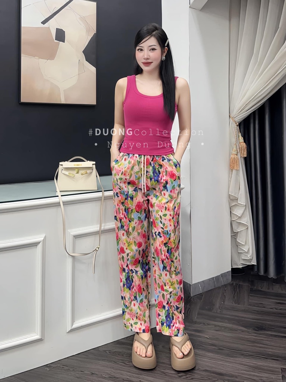 SET ÁO 3 LỖ MIX QUẦN HOA HOÈ