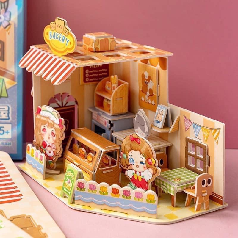 SET 2 BỘ 3D GHÉP NHÀ BẰNG GIẤY