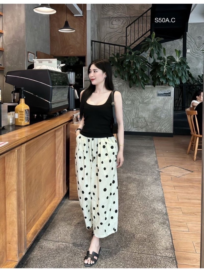 ÁO 2 DÂY MIX QUẦN CHẤM BI