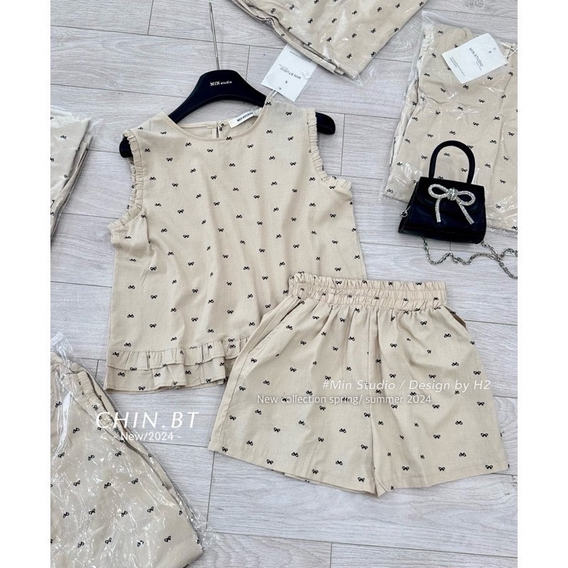 SET BỘ ÁO SÁT NÁCH QUẦN ĐÙI NILEN CHẤM BI