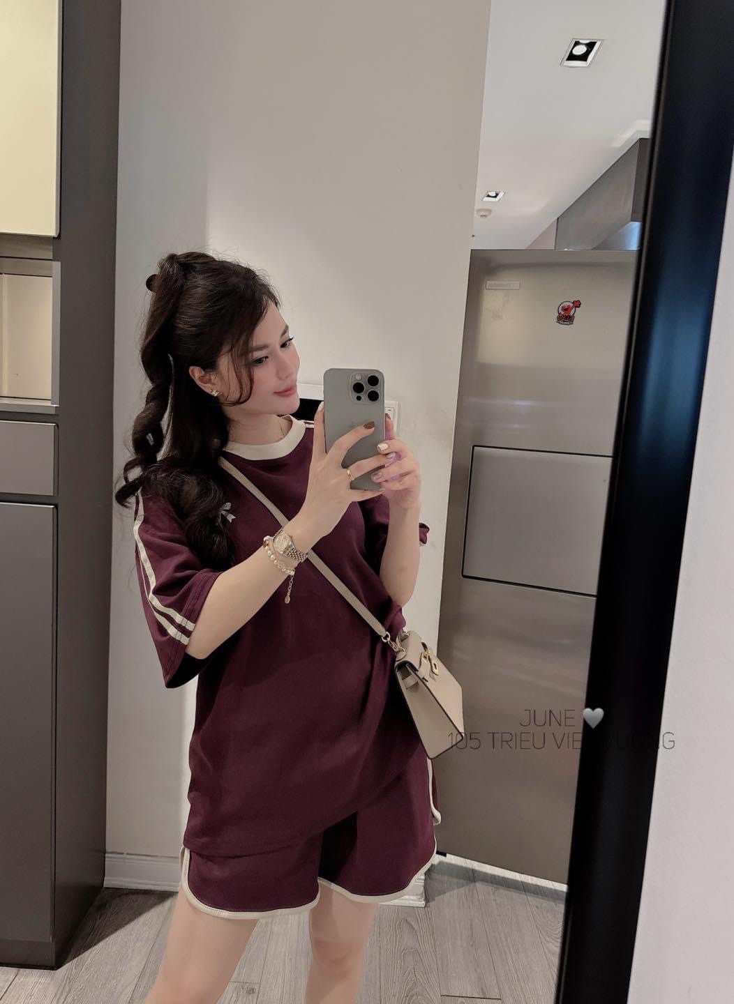 SET BỘ NÂU ĐỎ THÊU NƠ