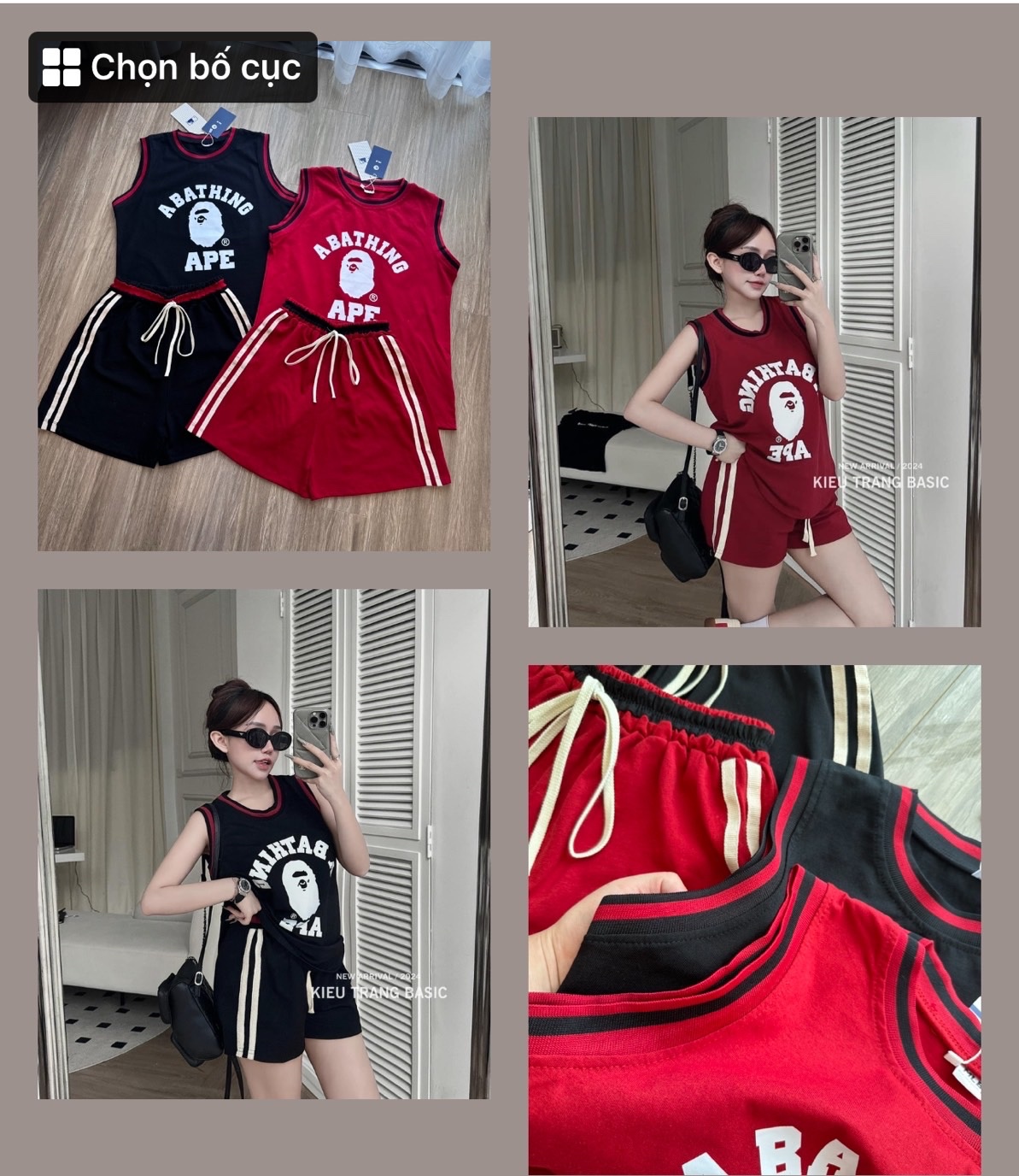 SET BA LỖ ĐỎ ĐEN CHO NỮ