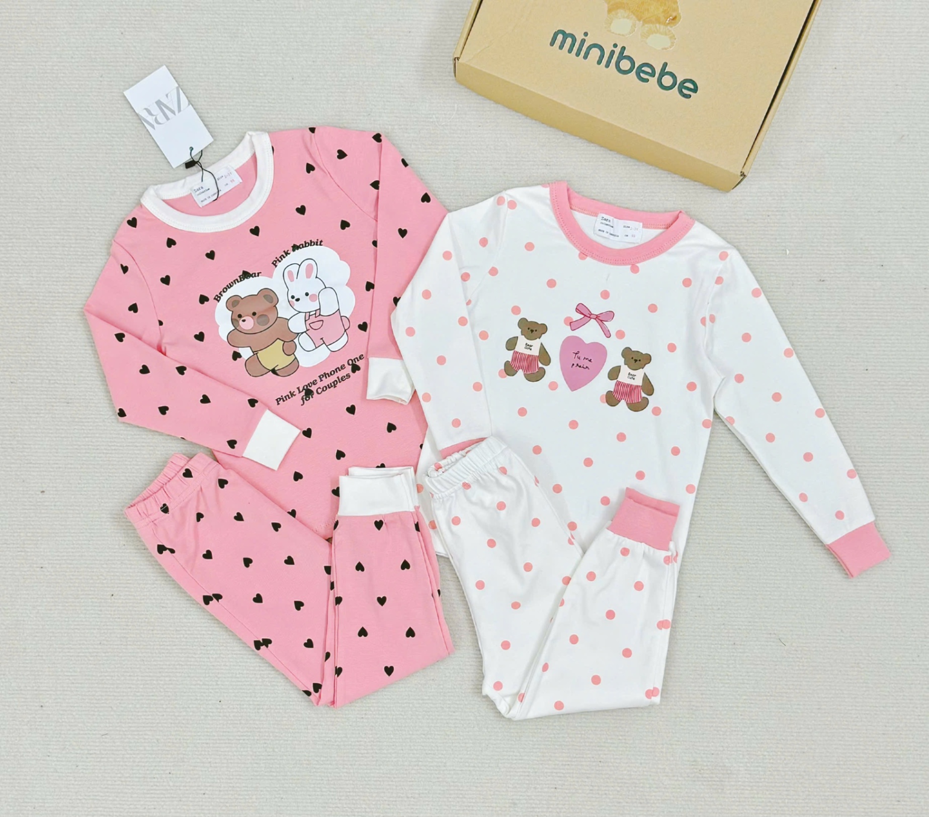 Set 2b tim bi trắng hồng