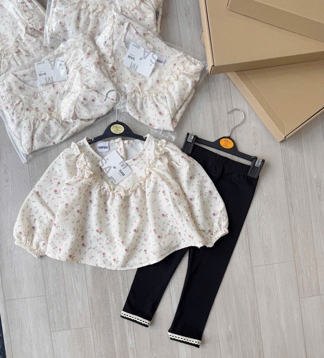 set hoa nhí quần legging