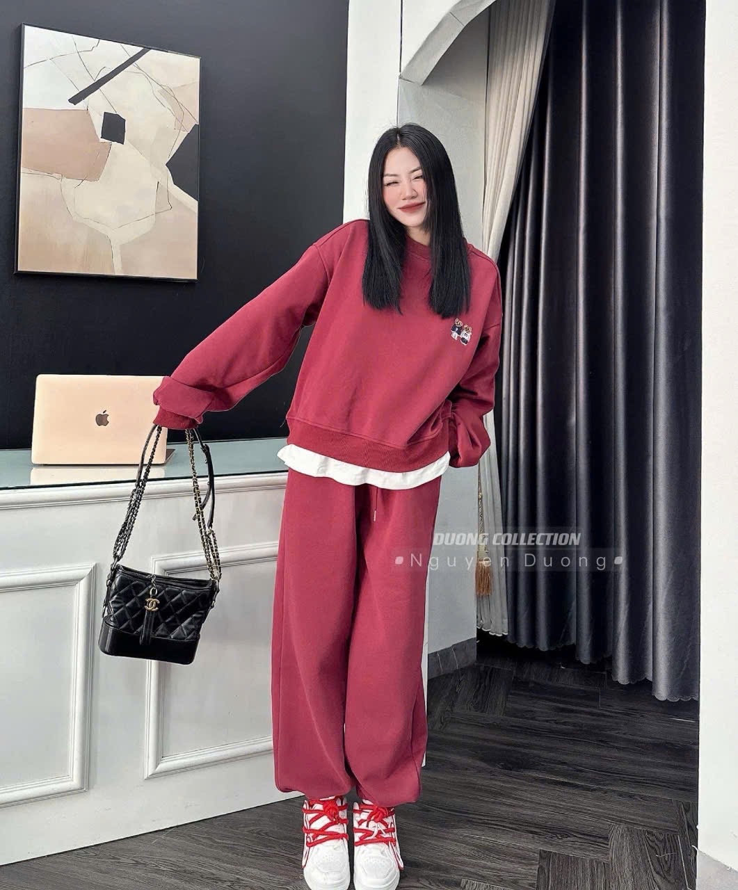 set nỉ gấu who đỏ