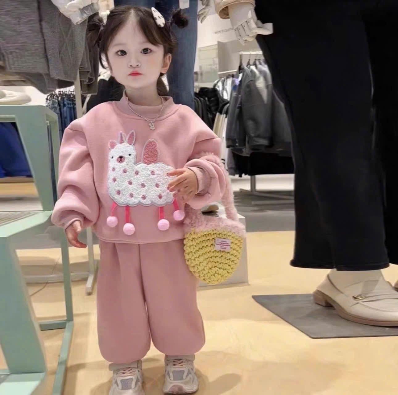 set nỉ cừu hồng