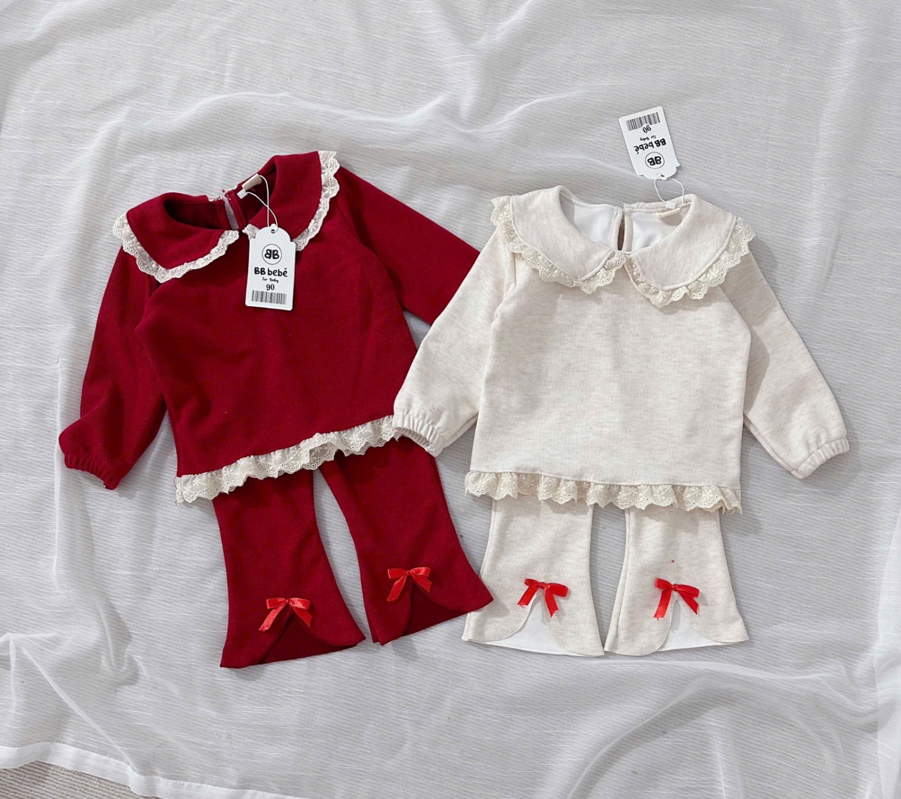 set pizama gấu kẻ