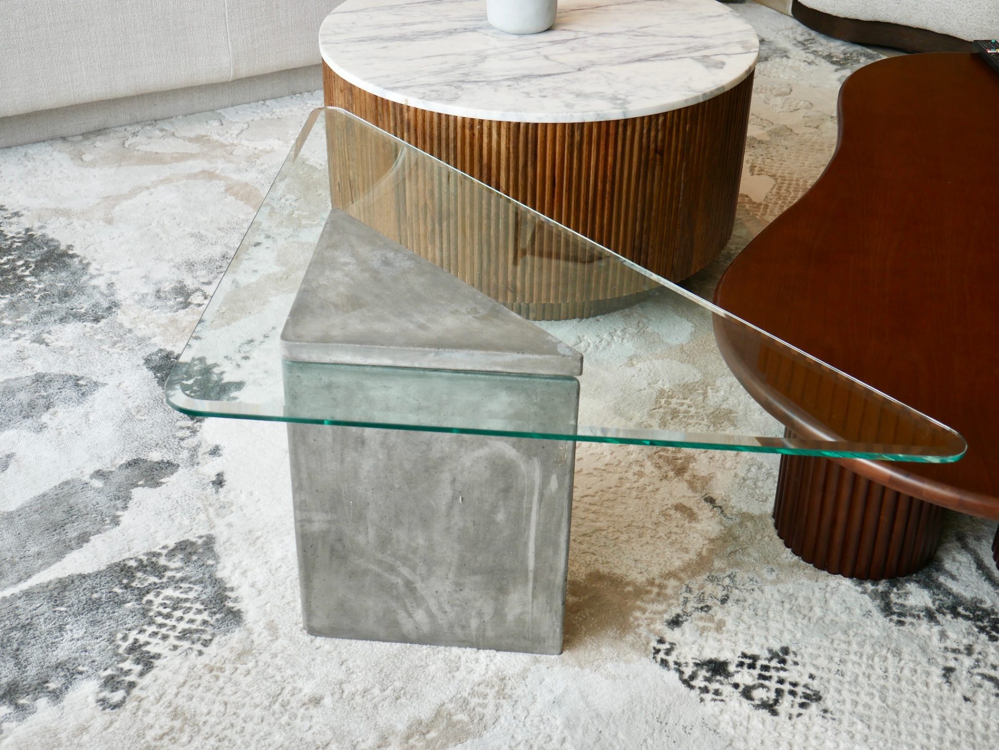 Concrete Triangle Coffee Table