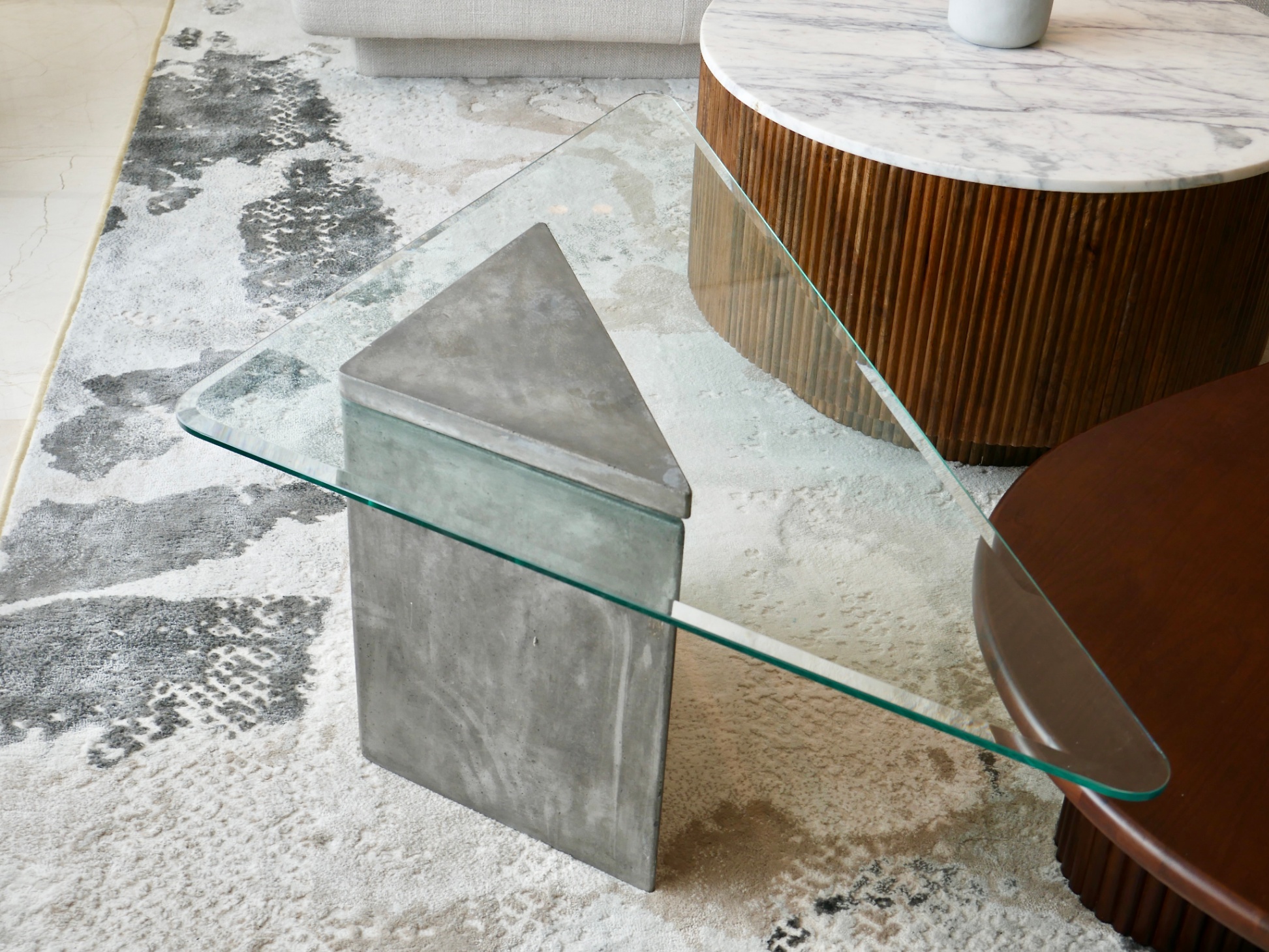 Concrete Triangle Coffee Table