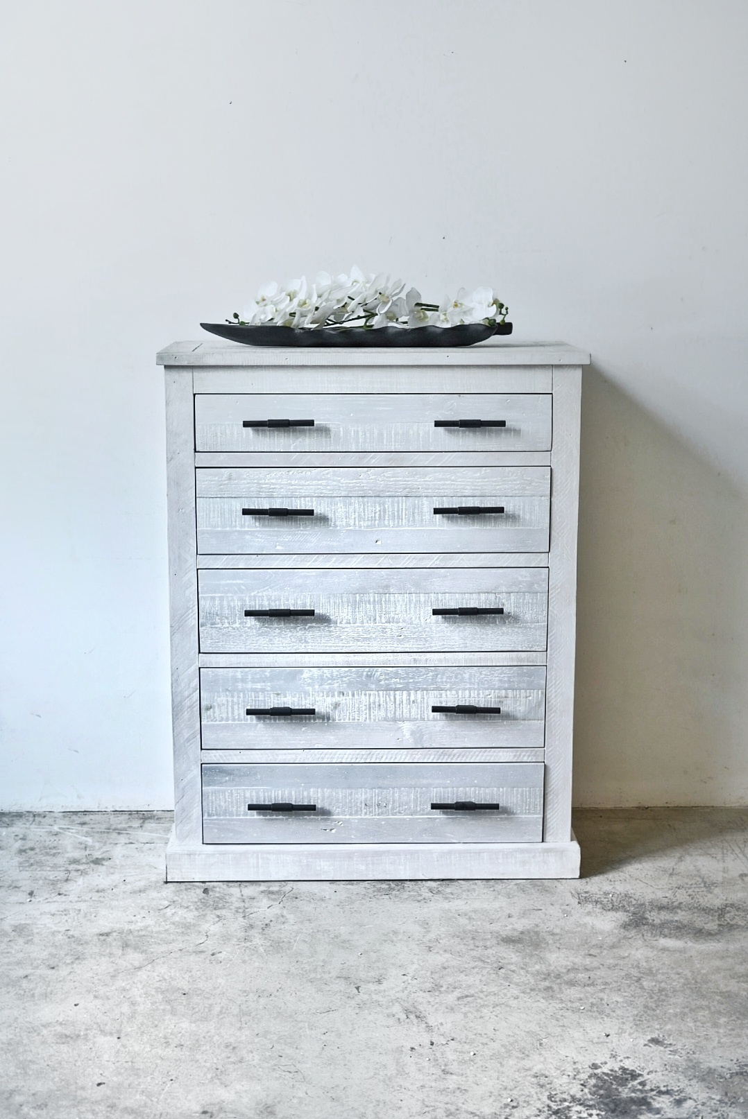 White Cabinet with 5 Drawers