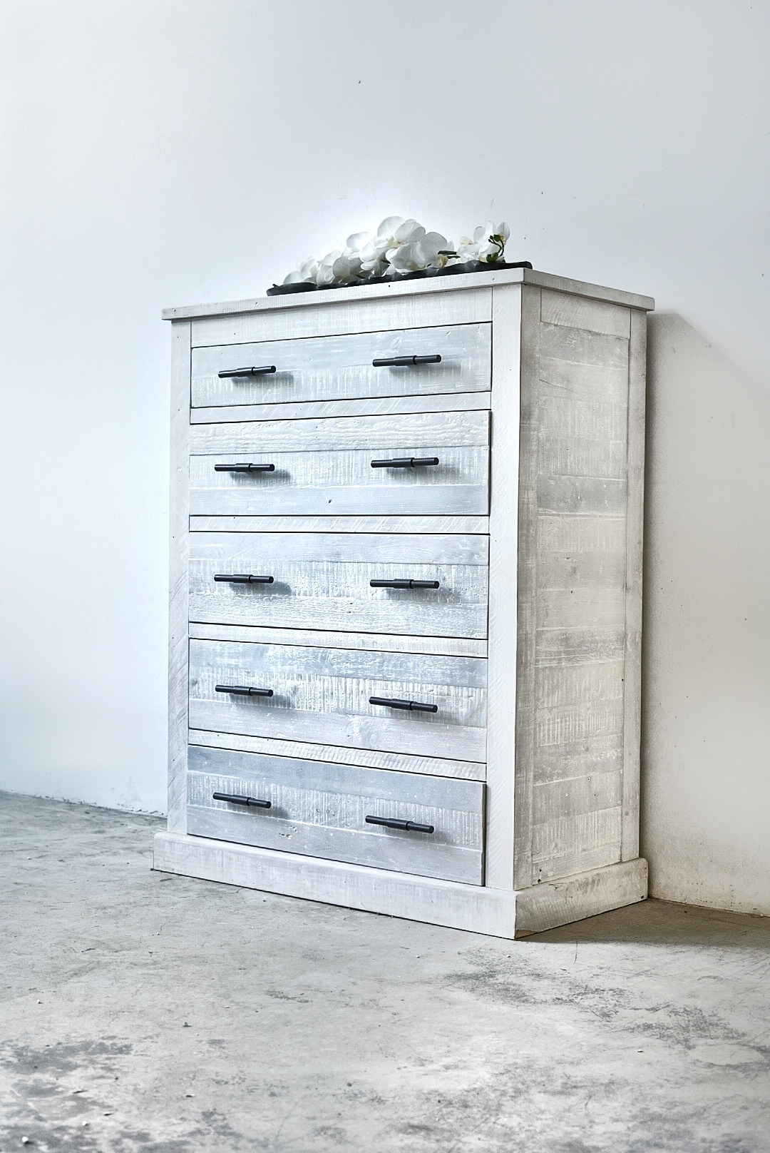 White Cabinet with 5 Drawers