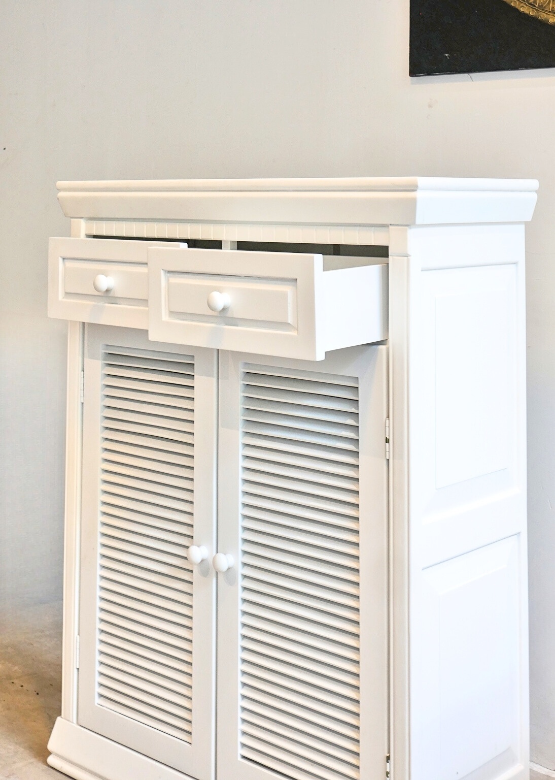 White Rubber Wood Shoe Cabinet