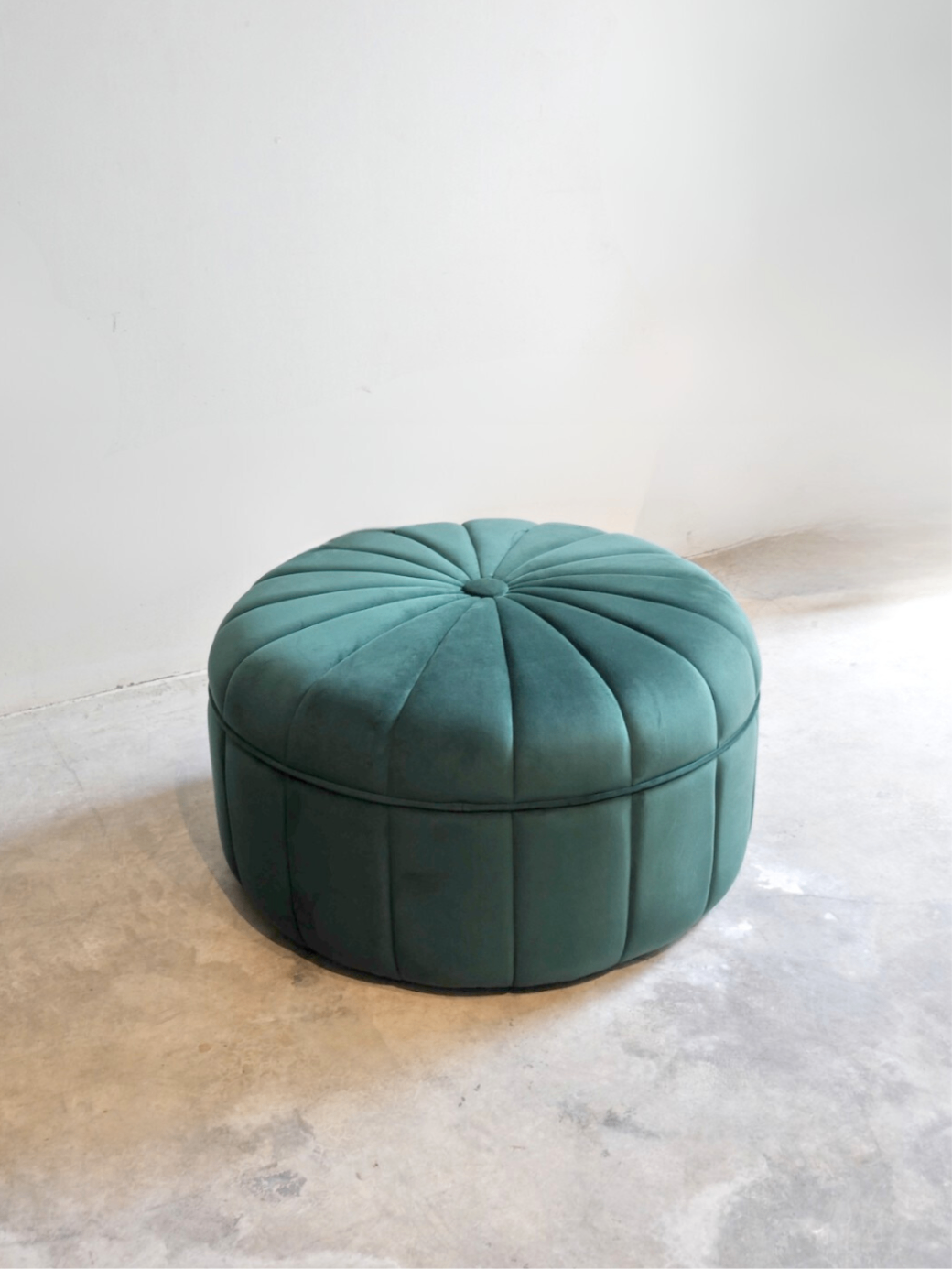 Round Orange Ottoman