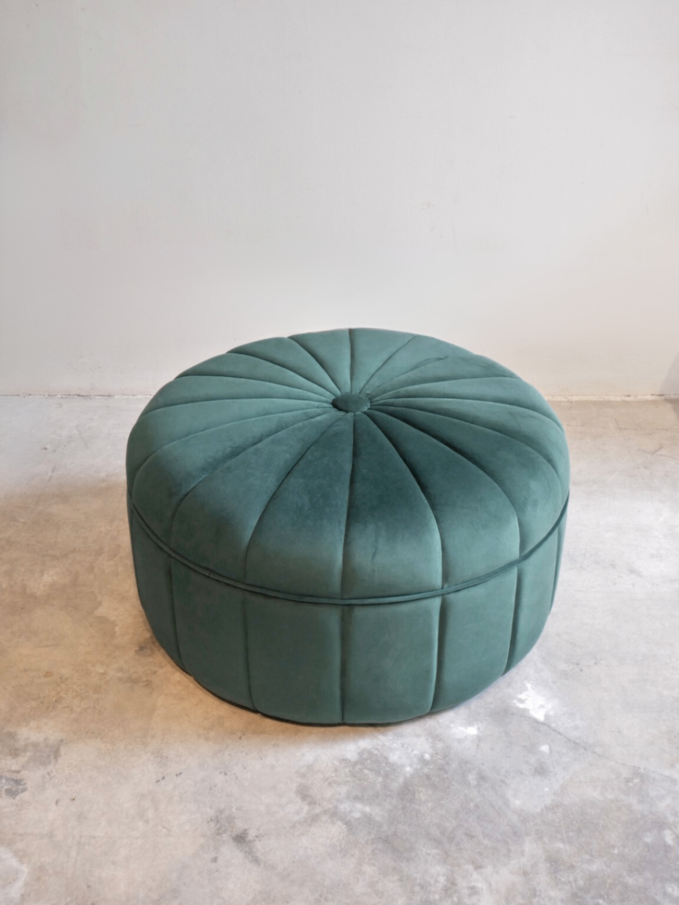 Round Orange Ottoman