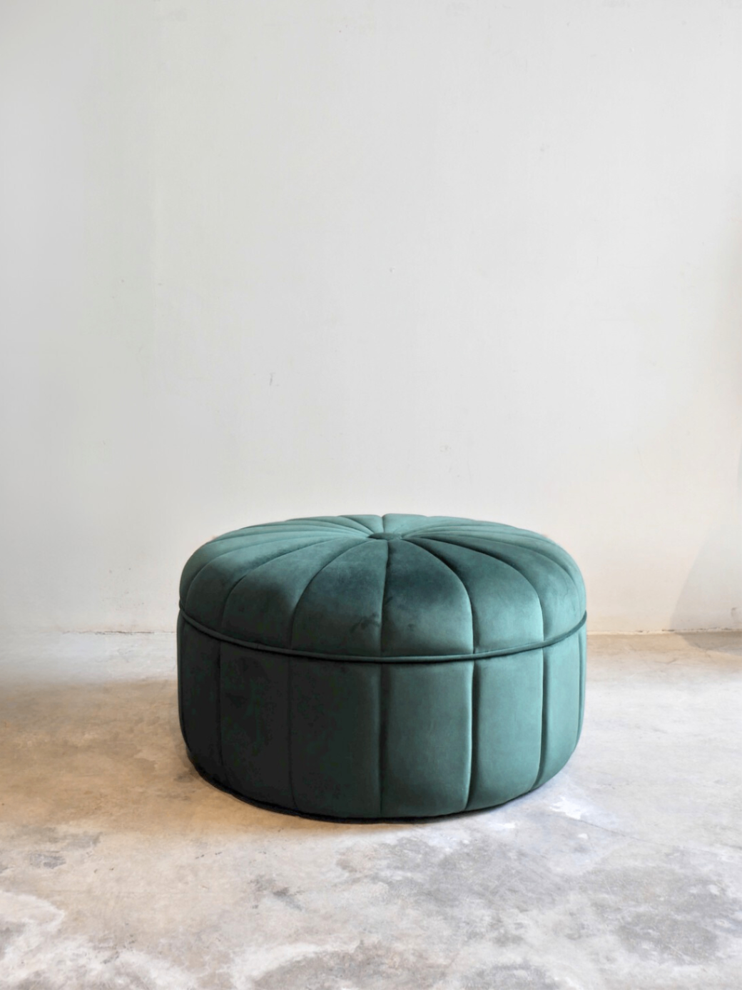 Round Orange Ottoman