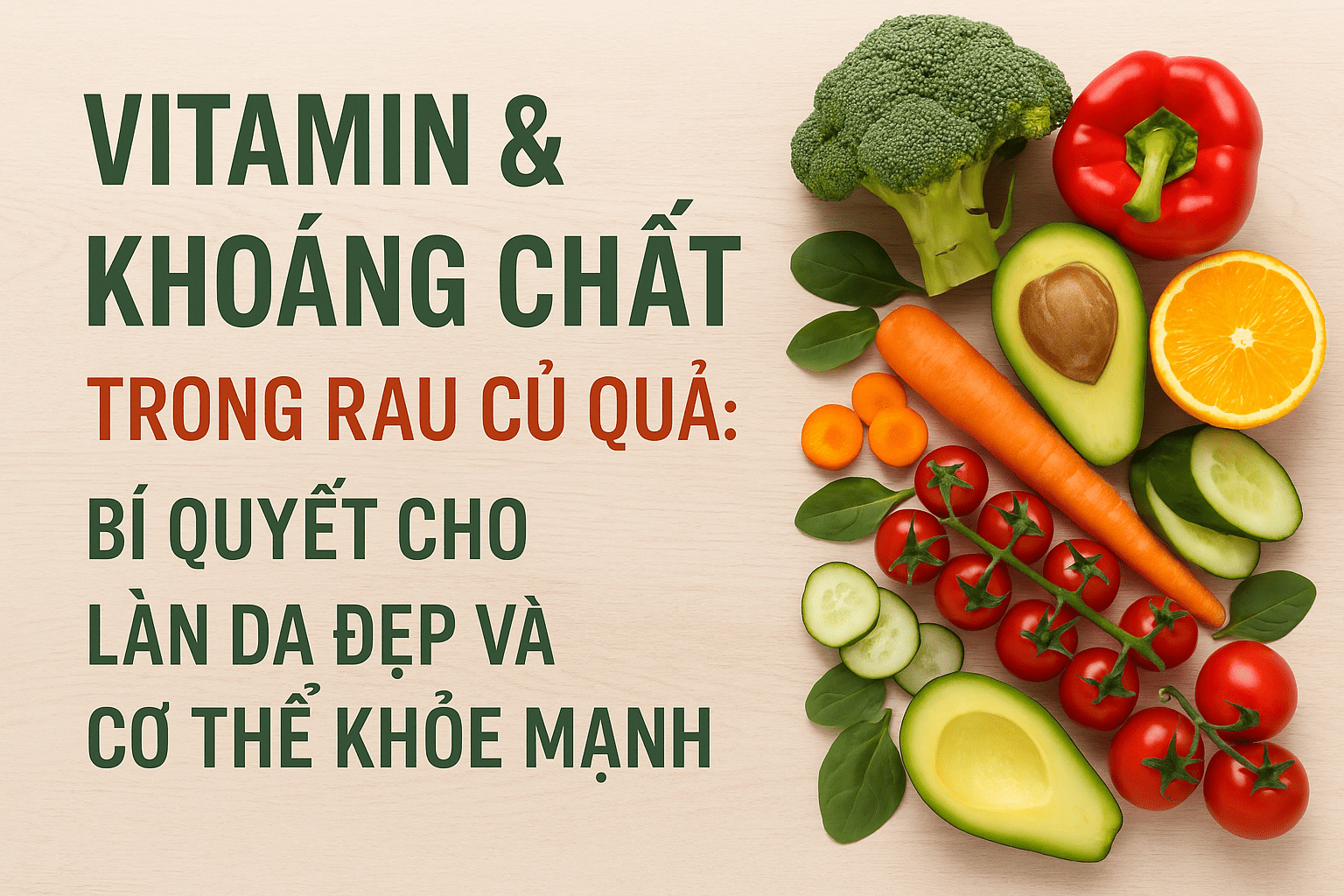 Vitamin & Khoáng Chất Trong Rau Củ Quả: Bí Quyết Cho Làn Da Đẹp Và Cơ Thể Khỏe Mạnh