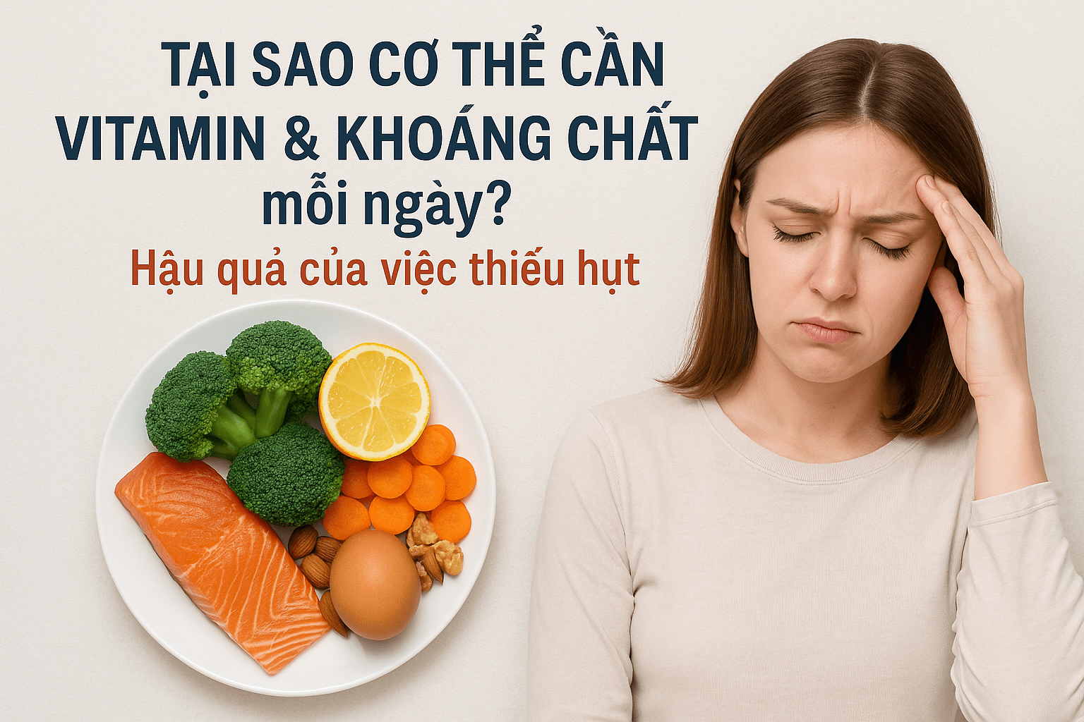 Tại sao cơ thể cần Vitamin & Khoáng chất mỗi ngày? Hậu quả của việc thiếu hụt
