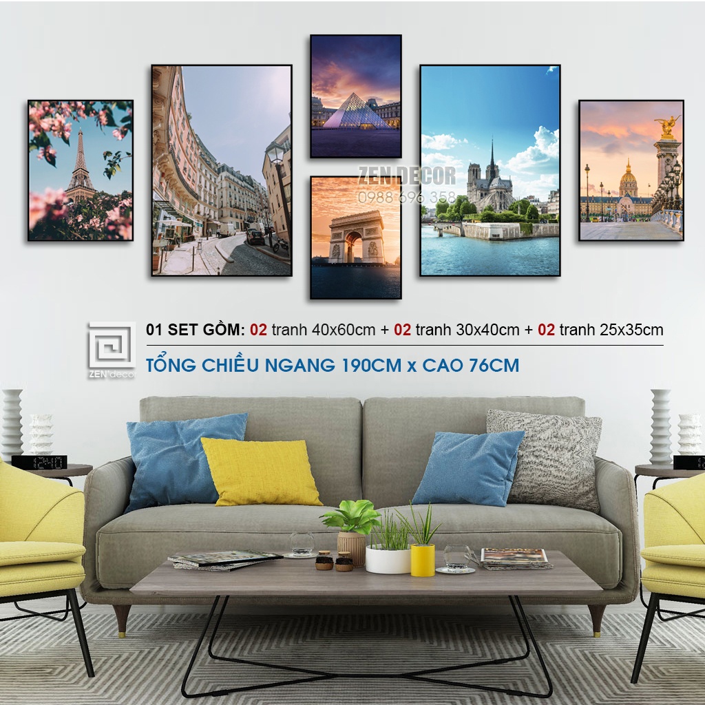 Bộ 6 tranh phong cảnh Châu Âu - SD10