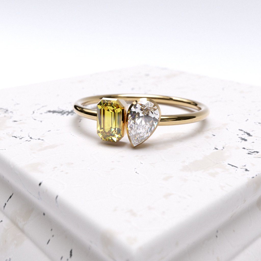 Nhẫn vàng 14k + Moissanite