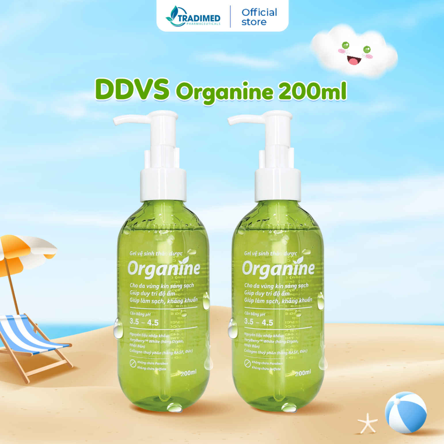 Combo 2 dung dịch vệ sinh Organine (200 ml)